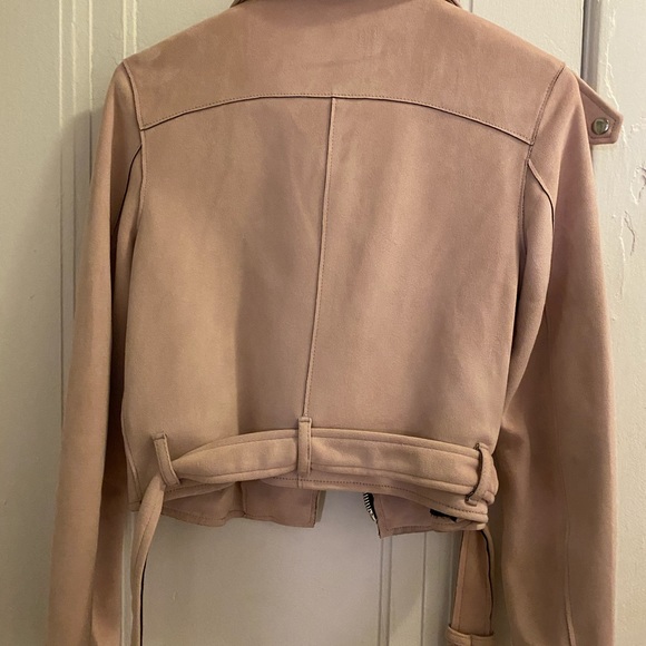 Bershka Blush Faux Suede Jacket Small - Picture 2 of 8